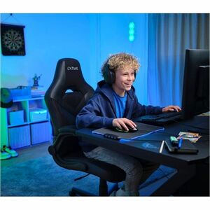 Trust GXT 703 RIYE Gaming-Stuhl - Polyamid, Nylon, Kunstleder, Plastik, Metall - Schwarz