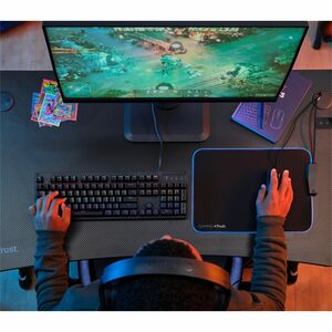Trust Gaming Luminus GXT 709 Gaming-Tisch - Schwarz Oberseite - 1200 mm Tischplatte Breite x 600 mm Tischplatte Tiefe - 74