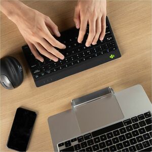 R-Go Compact Break Keyboard - Compact - Wireless Connectivity - USB Type C Interface - Portuguese - QWERTY Layout - Black 