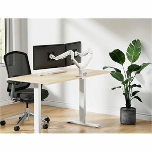 Neomounts NEXT Slim Mounting Arm for Monitor - White - Landscape/Portrait - Height Adjustable - 2 Display(s) Supported - 4