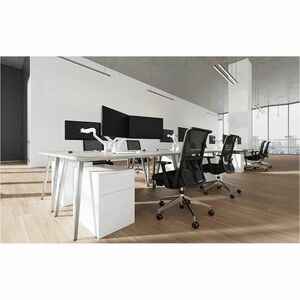 Neomounts NEXT Slim Mounting Arm for Flat Panel Display, Curved Screen Display, Monitor, Display Screen - White - Height A