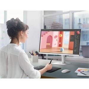 Samsung ViewFinity S7 S32D701EAU 32 Zoll Class 4K UHD LED-Monitor - 16:9 Format - Weiß - 81,3 cm (32 Zoll) Viewable - Vert
