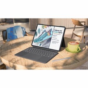 Logitech Combo Touch Keyboard/Cover Case for 33 cm (13") Apple iPad Pro 13 (2024) Tablet - Graphite - Scuff Resistant, Scr