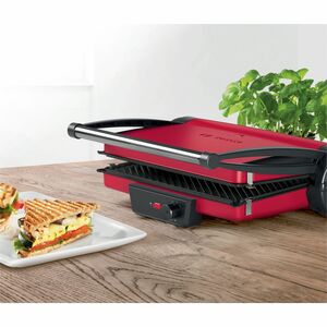 Bosch TCG4104 Bistecchiera Rosso, Rosso, Metallo, Rettangolare, Manopola, 328 x 238 mm, Alluminio