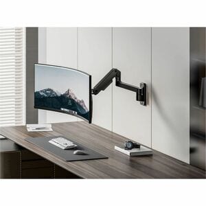 Amer HYDRA1HDGBW Mounting Arm for Monitor - Fine Texture Black - Height Adjustable - 1 Display(s) Supported - 17" to 49" S