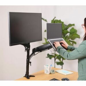 Trust Mara Clamp Mount for Notebook, Monitor - Black - Landscape/Portrait - Height Adjustable - 2 Display(s) Supported - 4