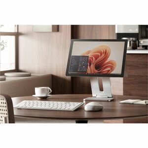 Kensington Elevated Stand for Surface - Desktop - Platinum - For Tablet, Workstation - Tilt, Compact, Portable, Foldable, 