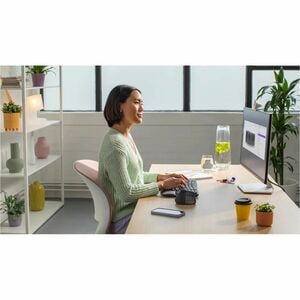 Logitech Wave Keys Keyboard - Wireless Connectivity - Bluetooth - 32.81 ft - USB Interface - ChromeOS, Windows 10, Windows