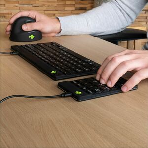 Tastiera numerica R-Go Numpad Break, tastiera numerica ergonomica con software di pausa, cablata, nera