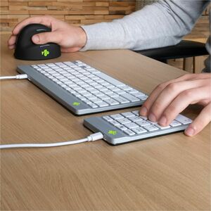 Tastiera numerica R-Go Numpad Break, tastiera numerica ergonomica con software di pausa, cablata, bianca