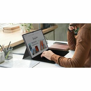 Samsung Book Cover Tastatur/Cover (Buchfalz) Samsung Galaxy Tab S9 Ultra Tablet - Weiß - 327 mm Höhe x 216,5 mm Breite x 1
