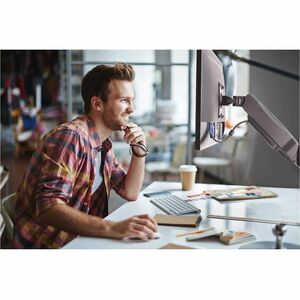 Manhattan Brazo de Montaje para Monitor, Monitor LED, Monitor LCD, Pantalla, Soporte de Sobremesa, Pantalla curva - Negro 