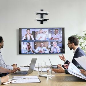 StarTech.com Dual Floating Wall-Mounted AV Shelves, Adjustable Height Shelf For Under TV A/V Equipment, Black Tempered Gla