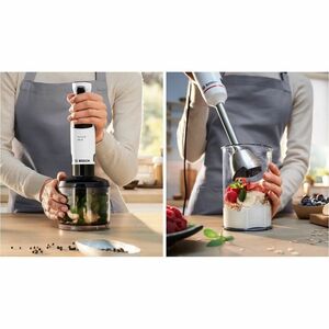 Frullatore a mano Bosch ErgoMaster MSM4W420 - Con dorsi plastici - Taglia - 800 W - 4 Pezzi - 1,40 m - 230 V ca - Bianco