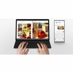 Samsung Keyboard/Cover Case (Book Fold) Samsung Galaxy Tab S9 FE+, Galaxy Tab S10+, Galaxy Tab S9+ Tablet - Black - 188.4 
