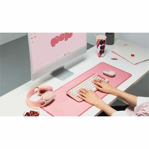 Logitech POP Icon Keys Tastatur - Kabellos Konnektivität - Englisch (GB) - QWERTY Layout - Rose, Weiß - Bluetooth - Easy-S