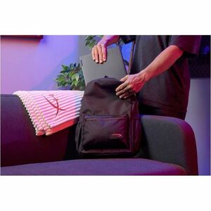 HyperX Delta Carrying Case (Backpack) for 40.6 cm (16") Gaming Gear, Travel, Notebook, Water Bottle - Black - Weather Resi