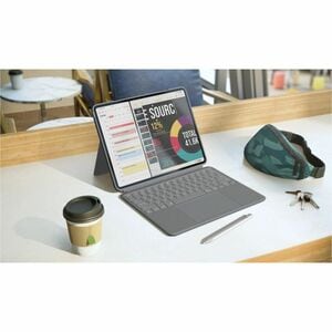 Logitech Combo Touch Keyboard/Cover Case for 33.02 cm (13") Apple iPad Air 13 (2024) Tablet - Oxford Gray - Scuff Resistan