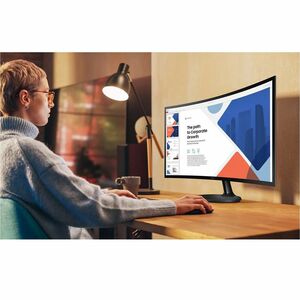 Monitor LED Samsung Essential S3 S27D360GAL 27" (68.6cm) Class Full HD Pantalla curva - 16:9 - Negro - 27" (68.6cm) Viewab