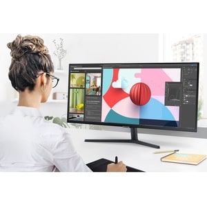 Monitor LCD Samsung ViewFinity S5 S34C500GAU 863,6 mm (34") Class UW-QHD - 21:9 - Nero - 86,4 cm (34") Viewable - Vertical