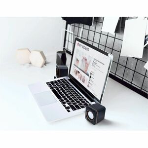 Manhattan Speaker System - 6 W RMS - Black, Orange - Table Mountable, Shelf Mountable - USB