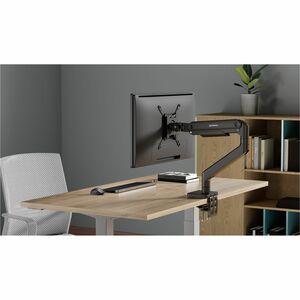 Manhattan Desk Mount for Monitor, Flat Panel Display, Curved Screen Display - Black - Landscape/Portrait - Height Adjustab