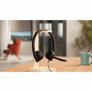 Logitech H570E Wired Over-the-head Stereo Headset - Black - Microsoft Teams Certification - Binaural - Supra-aural - 20 Hz
