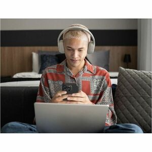 Belkin SoundForm Surround Wired/Wireless On-ear, Over-the-head, Over-the-ear Stereo Headset - Sand - Binaural - Ear-cup - 