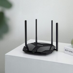 Router wireless Mercusys MR80X - Wi-Fi 6 - IEEE 802.11 a/b/g/n/ac/ax - Ethernet - Dual Band - 2,40 GHz ISM band - 5 GHz Ba