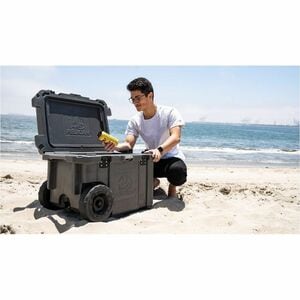 Pelican Elite 45QW Ice Box - 11.25 gal - 2 x Wheel - Graphite - Polyethylene, Thermoplastic Elastomer (TPE), Acrylonitrile