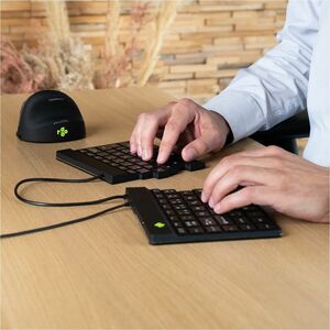 R-Go Split Break Tastatur - Kabel Konnektivität - USB-Typ C Schnittstelle - Englisch (US) - QWERTY Layout - Schwarz - Sche