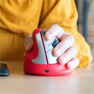 R-Go HE Sport Vertical mouse Maus - Bluetooth - USB Typ-A - Optisch - 5 Taste(n) - Rot - Kabellos - 10 m - 2,40 GHz - wied