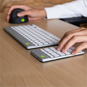 R-Go Keypad - Kabellos Konnektivität - USB-Typ C Schnittstelle - Englisch (US) - QWERTY Layout - Weiß - Schere Keyswitch -