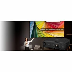 Epson PowerLite 1290 3LCD Projector - 16:10 - Ceiling Mountable - Black - 1920 x 1080 - Front, Ceiling, Rear - 1080p - 550