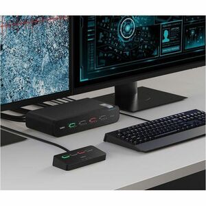 Belkin Universal DisplayPort Secure KVM, 4-Port Dual Head with CAC - 4K - 11 x USB - 10 x DisplayPort - TAA Compliant