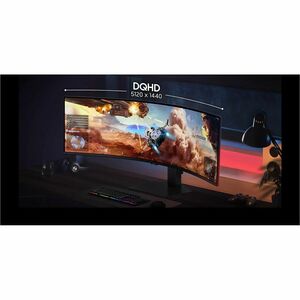 Samsung Odyssey G9 S49FG910EN 49" Class Dual Quad HD (DQHD) Curved Screen Gaming LCD Monitor - 32:9 - Black - 49" Viewable