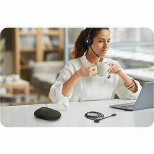 WH66 MONAURAL EAR (SINGLE EAR) OVER-THE-HEAD HEADSET. BUSYLIGHT ON HEADSET. LEATHER EAR CUSHIONS. YEALINK ACOUSTIC SHIELD 