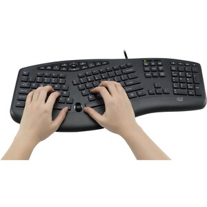 Adesso Tru-Form 160 Rugged Keyboard - Cable Connectivity - USB Interface - Scroll Wheel - English (US) - Black - Membrane 