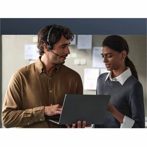 Shokz OpenMeet Sem fios Headset, Na orelha, Fixo à orelha Estéreo Fone de ouvido - Preto - Binaural - Supra-aural - 2900 c