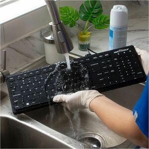 Seal Silk Pro Keyboard Black - Full Size - Washable & Waterproof - IP68 certified - Compatible with industrial-grade clean