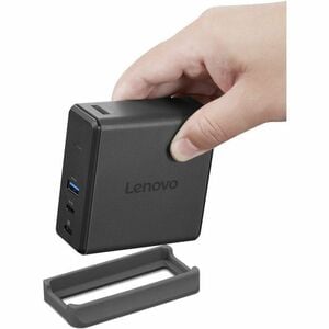 Lenovo 40BD USB-Typ C Docking Station für Notebook - Ladefunktion - Speicherkartenleser - TransFlash - Grau - Tragbar - 1 