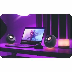 Creative Pebble Pro 2.0 Bluetooth Speaker System - 10 W RMS - Black - Desktop - 1