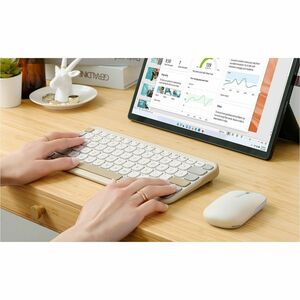 Asus Marshmallow KW100-IW-CP Keyboard - Wireless Connectivity - Iridescent White - Scissors Keyswitch - Bluetooth - 5 - 10