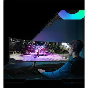 Samsung Odyssey Neo G9 S57CG950NW 57" (144.8 cm) Class Curved Screen Gaming Mini LED Monitor - 32:9 - Black, White - 57" (