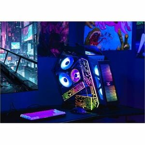 Naceb Olympian Gabinete para computadora gamer - ITX, Micro ATX, Mini ITX Placa base admitida - Media torre - Vidrio templ