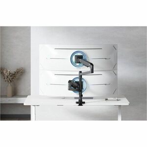 Amer HYDRA Elite HYDRA2HDGB Mounting Arm for Monitor, Display, Curved Screen Display - Black - Landscape/Portrait - 2 Disp