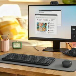 Logitech K251 坚固耐用 键盘 - 袖珍的 - 无线 连接 - 俄罗斯文 - QWERTY 布局 - 灰 - 薄膜 按键开关 - 蓝牙 - 10 m - Windows 10, Windows 11, Mac OS X 12.0 M