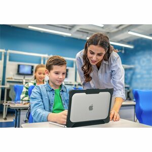 Extreme Shell-L para MacBook Air de 13,3" (2018-2021 con Touch ID - Chips Intel/M1) (Negro/Transparente)