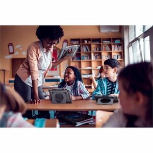 Shield Extreme-X2-H con correa de mano giratoria para iPad 10 de 10,9" (2022) (bisel negro-funda gris)