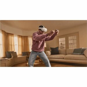 Meta Quest 3S Mixed Reality Glasses For PC - 186° Field of View - Phone SupportedBluetooth/Wi-Fi - AA - Battery Rechargeab